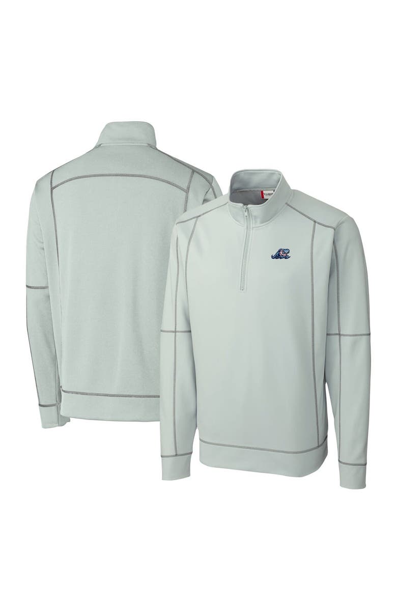 Cutter & Buck Men's Cutter & Buck  Gray West Michigan Whitecaps  Clique Helsa Performance Half-Zip Knit Pullover, Main, color, 