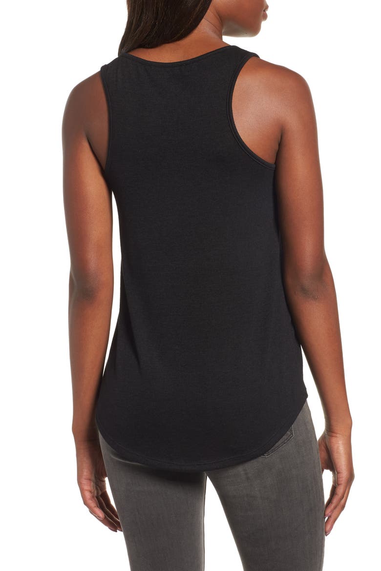 Gibson x Living in Yellow Ann Racerback Tank (Nordstrom Exclusive), Alternate, color, BLACK