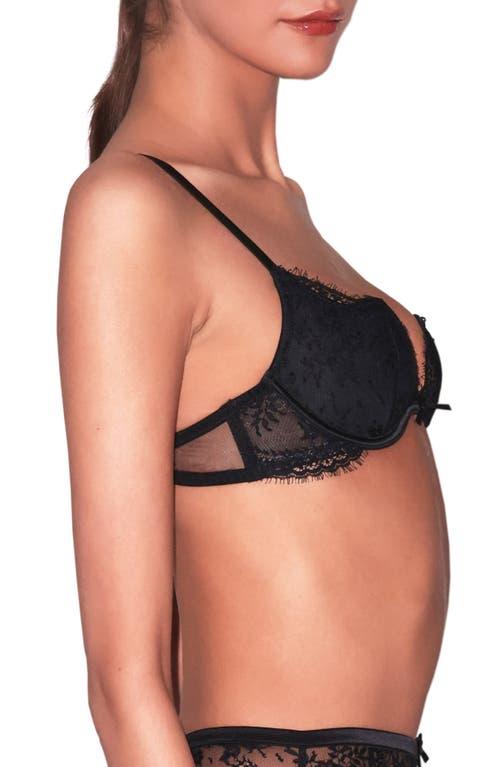 Fleur Du Mal Eve Riviera Underwire Silk Blend Balconette Bra In Black