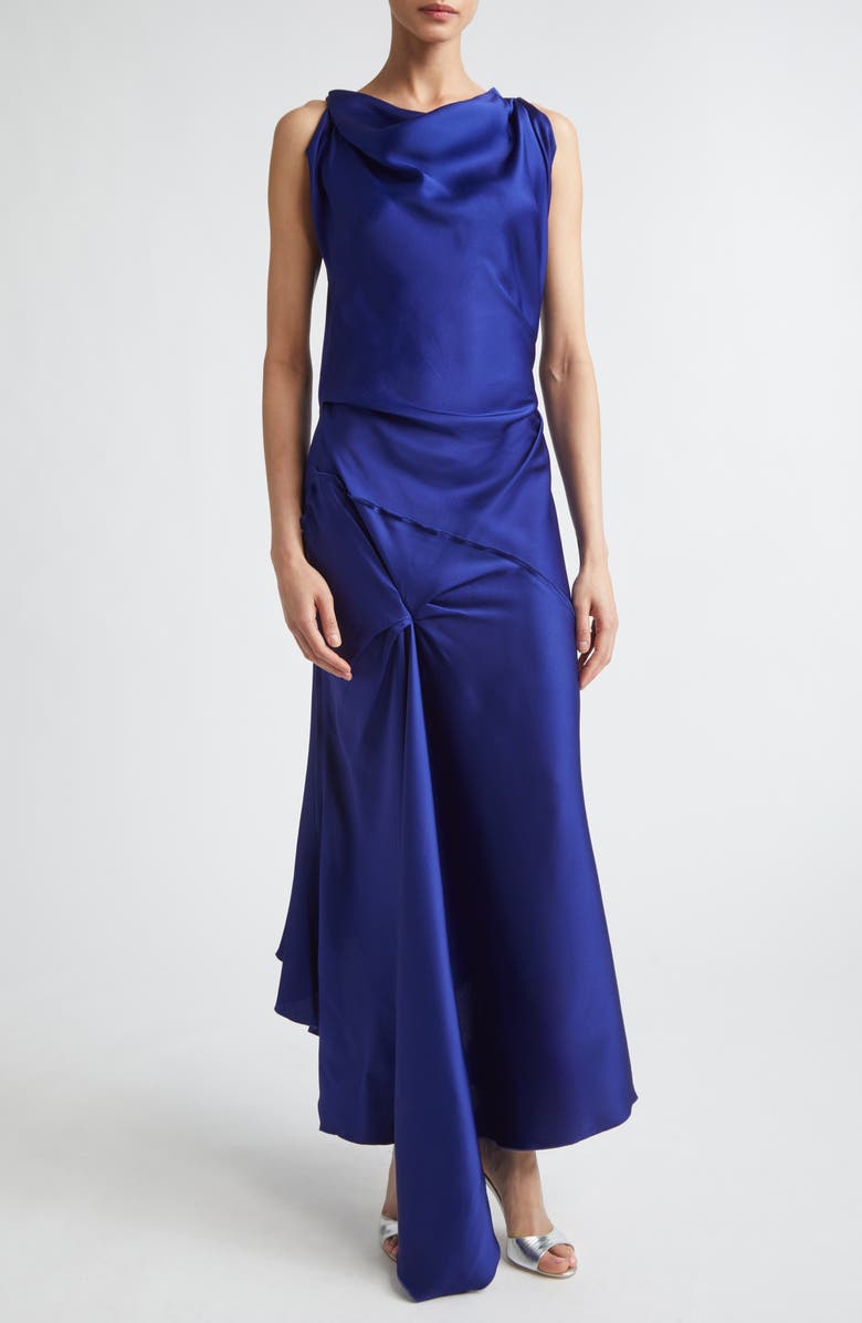 Victoria Beckham Posy Midi Dress, Main, color, Bright Indigo