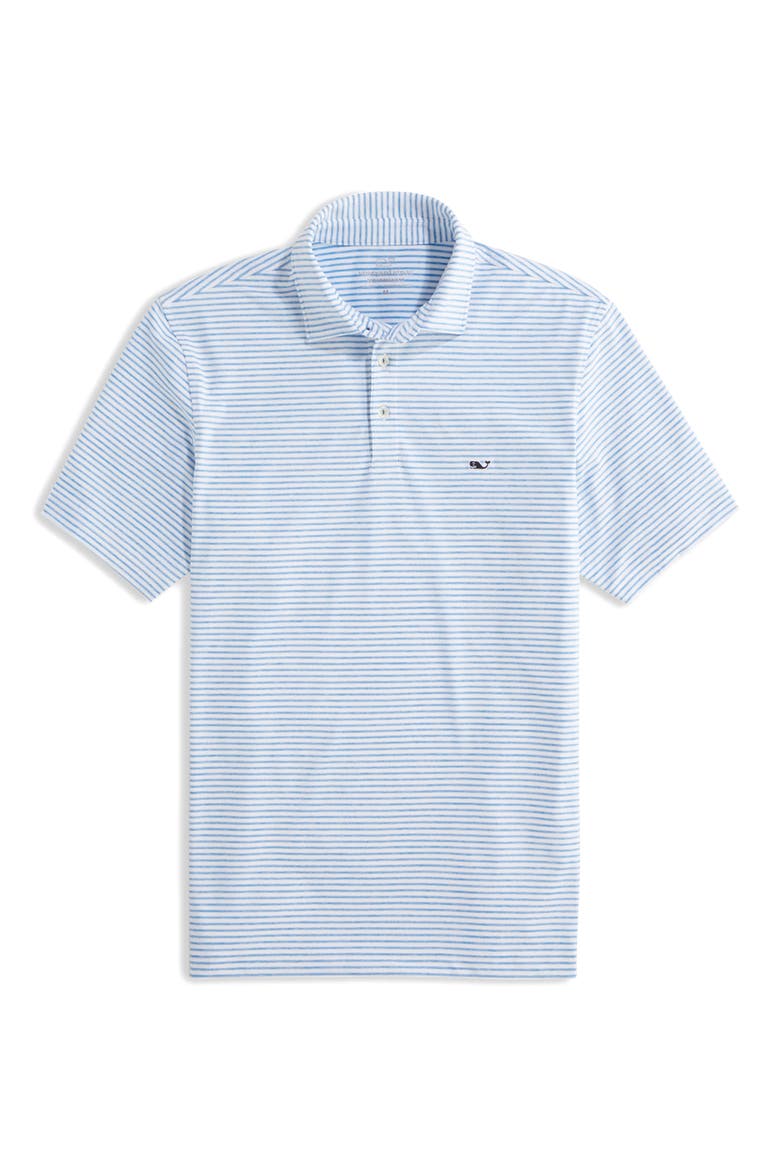 Stripe Sankaty Short Sleeve Performance Polo, Main, color, OCEAN BREEZE TEJEDA