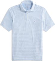 vineyard vines Stripe Sankaty Short Sleeve Performance Polo