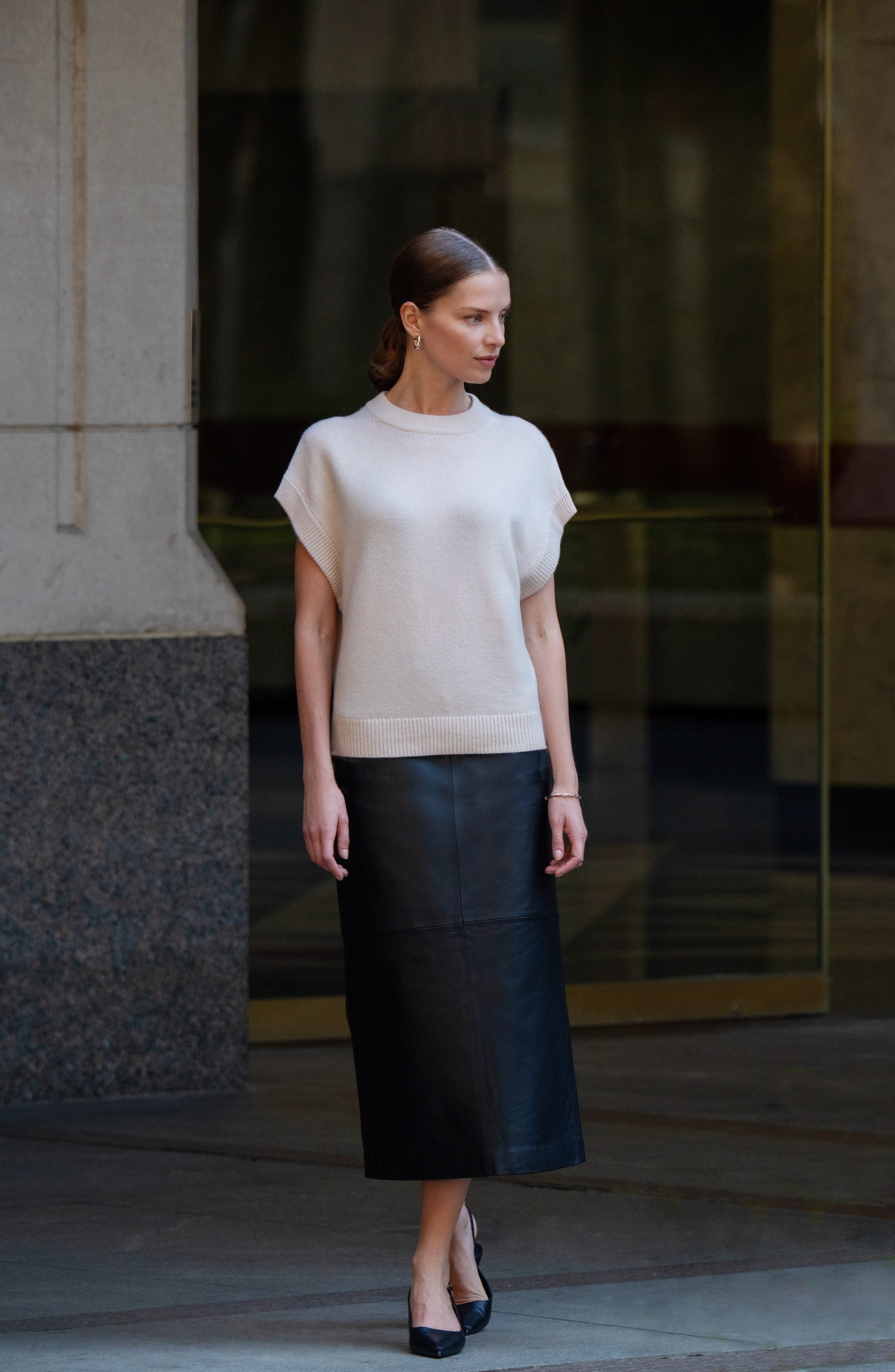 Leather Pencil Skirt - image 2