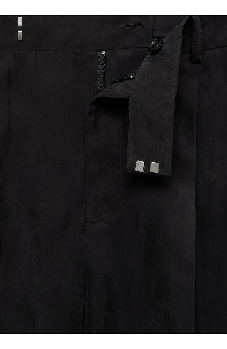 MANGO Pleat Front Straight Leg Pants, Alternate, color, Black