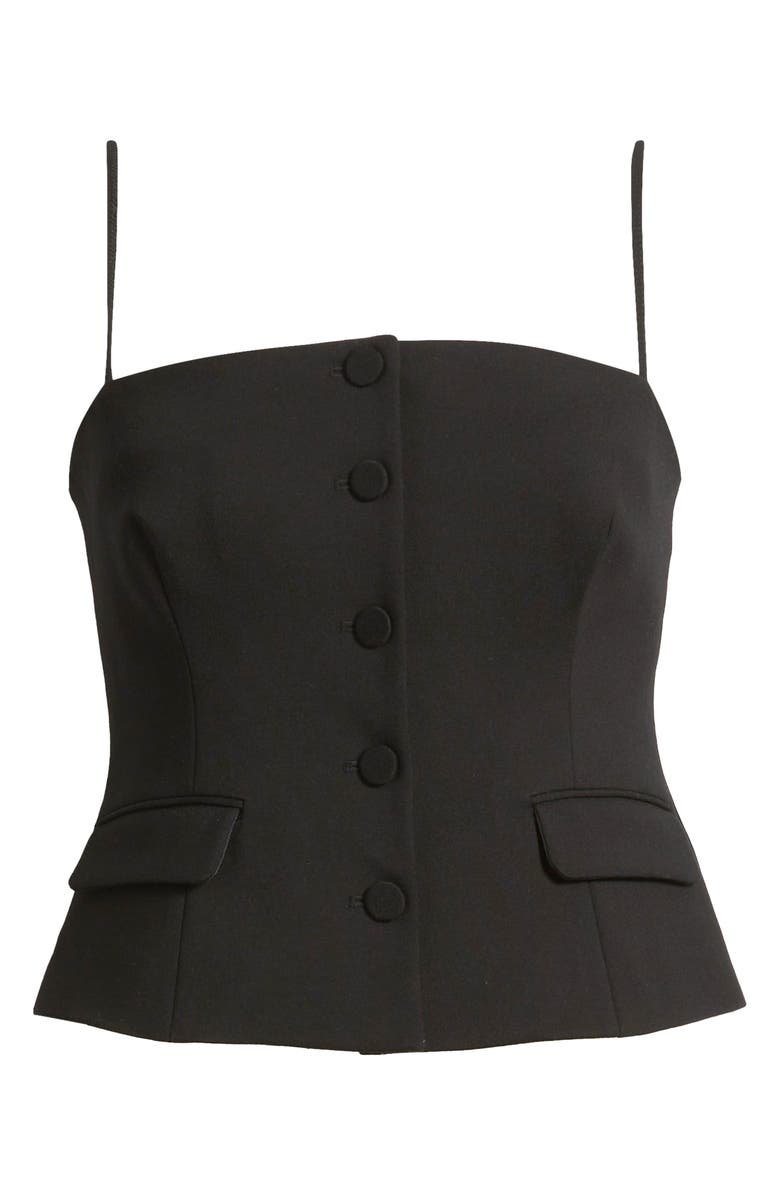 rag & bone Irina Sqare Neck Button-Up Top, Alternate, color, Black