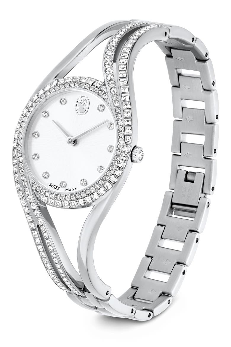 Hyperbola Bracelet Watch, 28mm, Alternate, color, SILVER