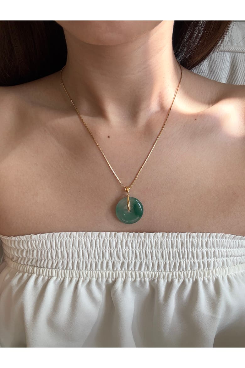 Oro Jade Stone Pendant Necklace, Alternate, color, Green