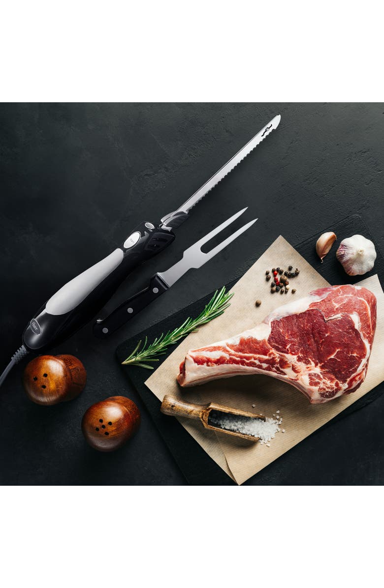 OSTER Electric Knife with Carving Fork and Storage Case, Alternate, color, Black