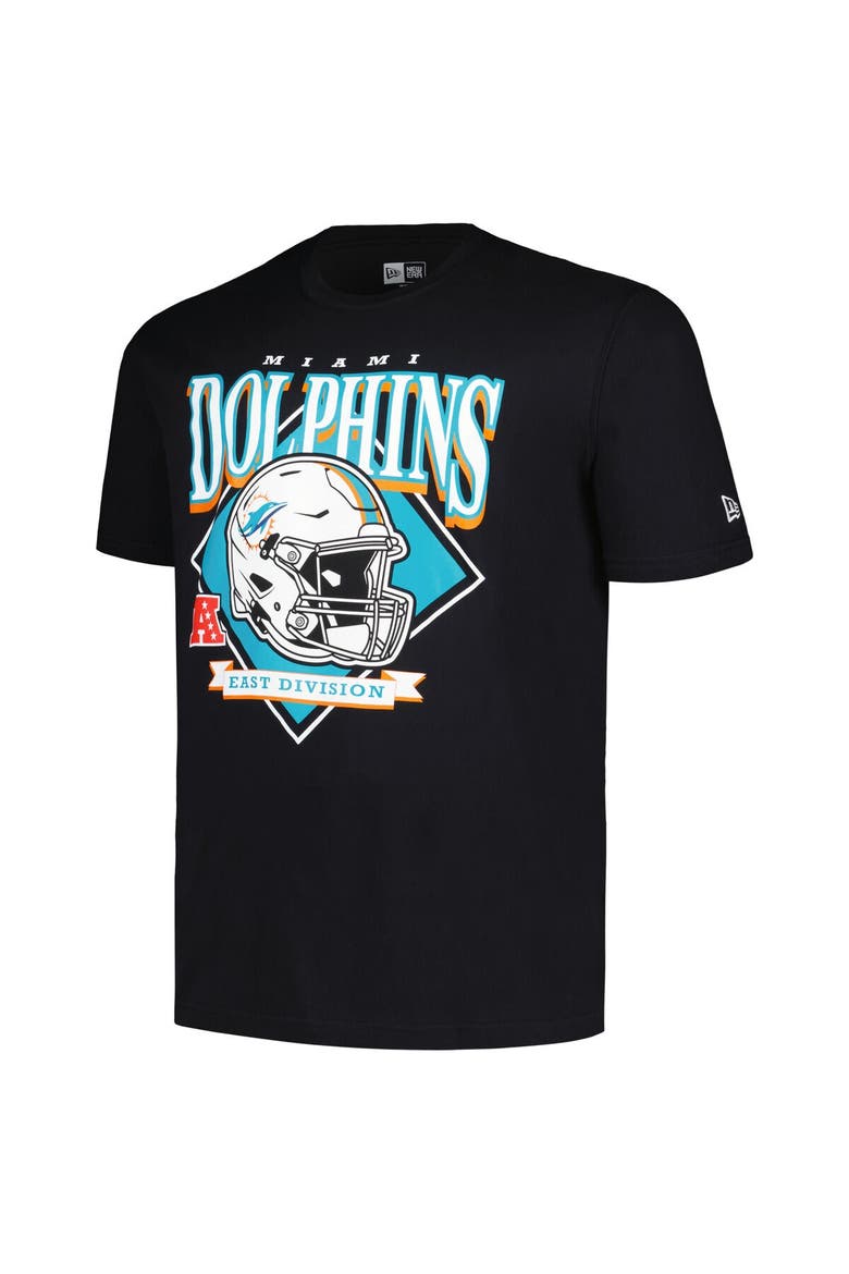 Men's New Era  Black Miami Dolphins Big & Tall Helmet T-Shirt, Alternate, color, Black