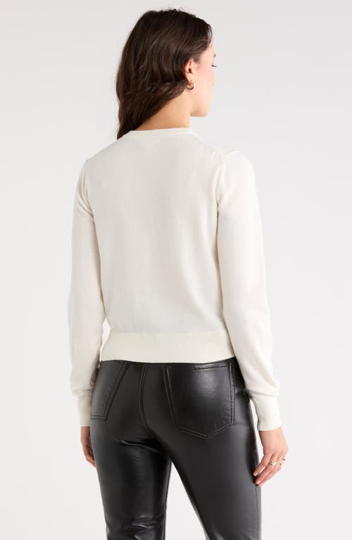 Nordstrom Rack Crewneck Crop Cardigan In White