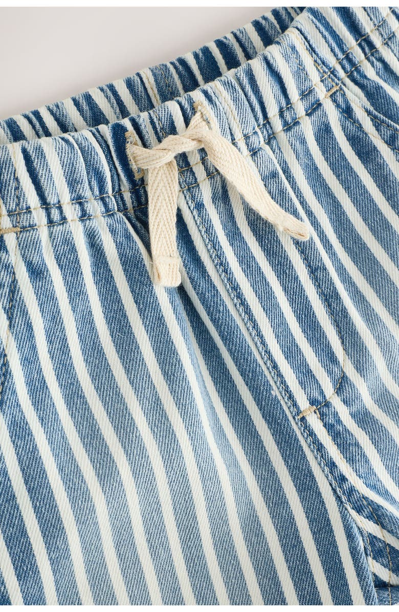 NEXT Kids' Stripe Cotton Denim Drawstring Shorts, Alternate, color, Multi