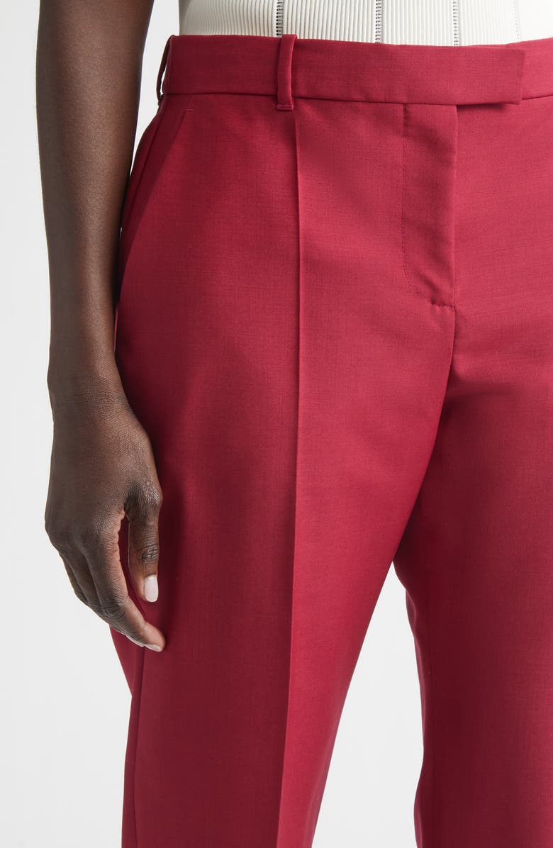 McQueen Wool & Mohair Narrow Bootcut Trousers, Alternate, color, Raspberry