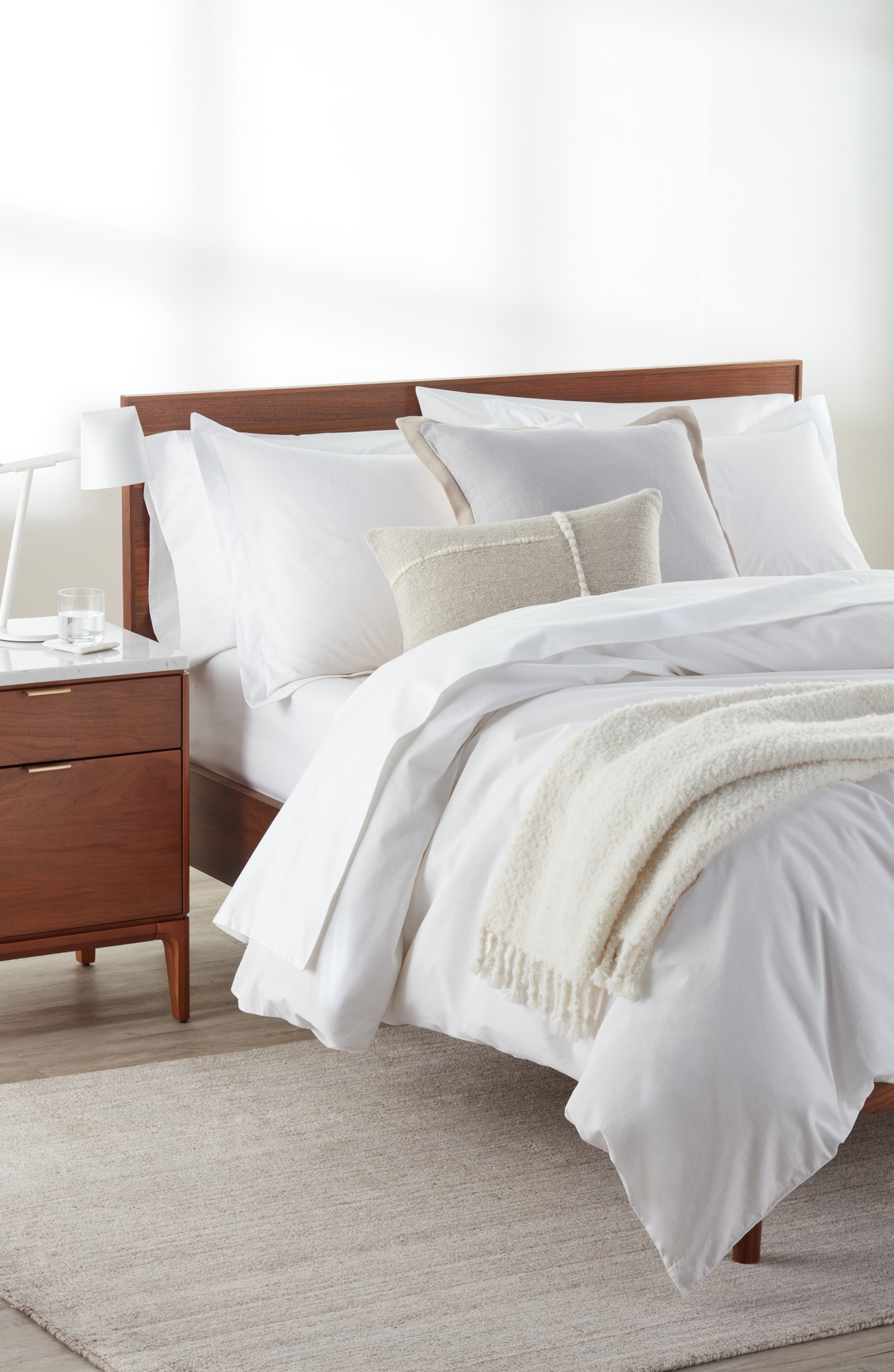 Nordstrom Organic Cotton Percale Duvet & Shams Set - White, King