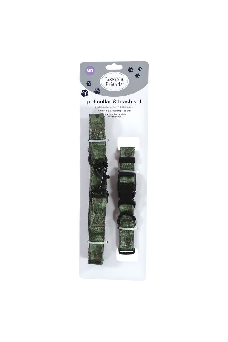 Pet Collar and Leash Set, Alternate, color, Camo