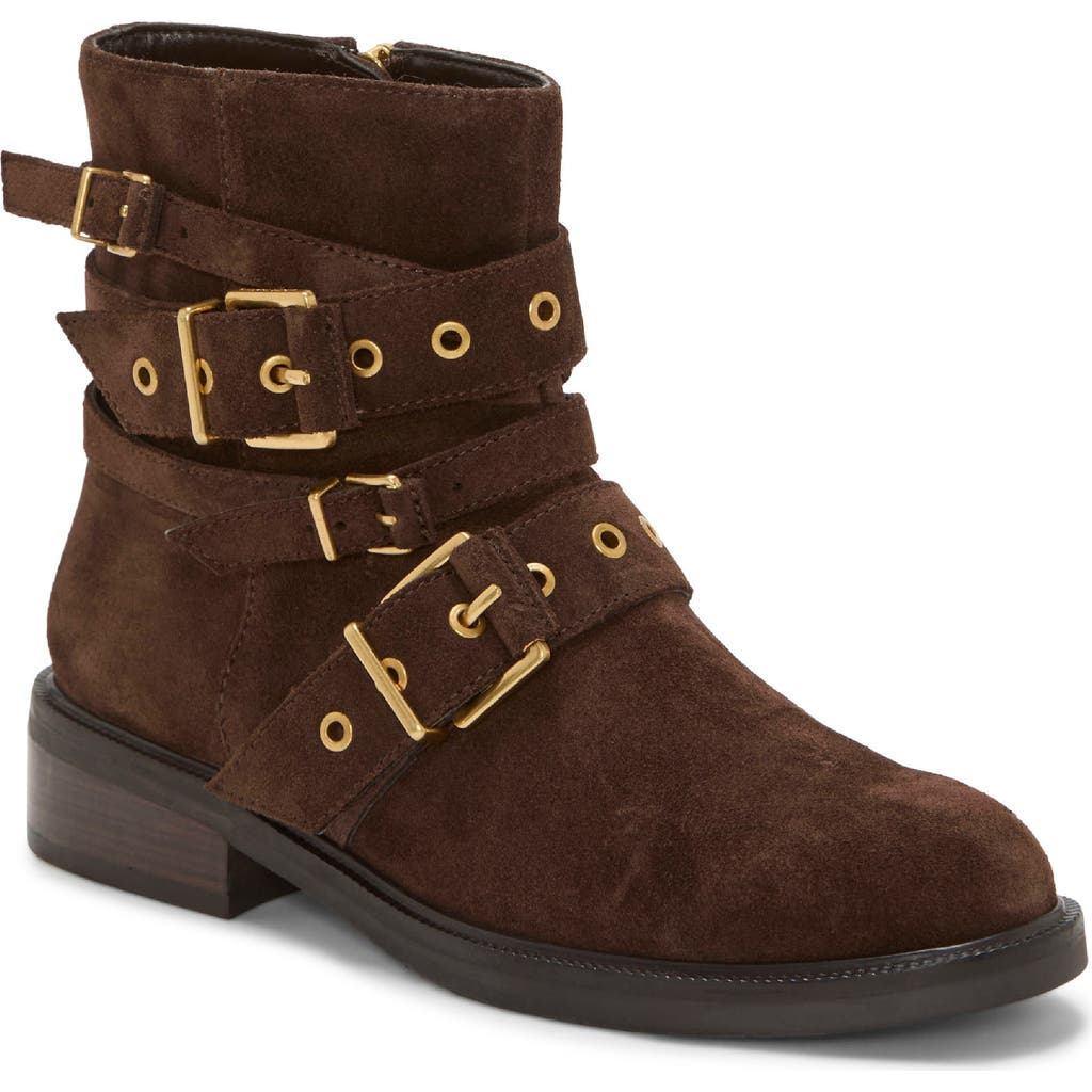 Vince Camuto Arielle Buckle Moto Boot In Brown