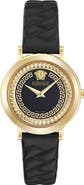 Versace Delphinus Leather Strap Watch, 35mm