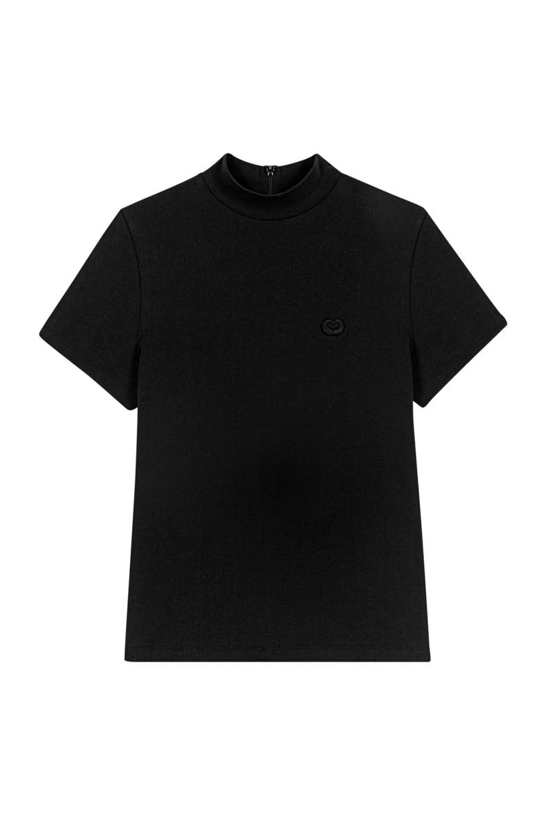 T-shirt With Back Zip, Alternate, color, Black