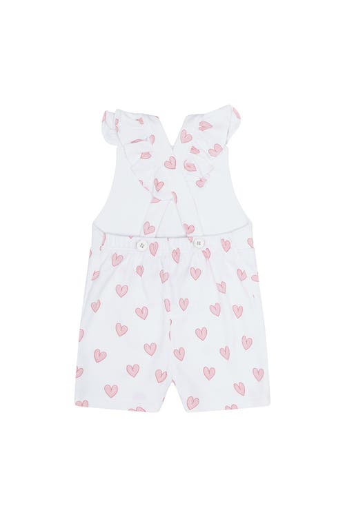 Nellapima Pink Heart Print Romper In White