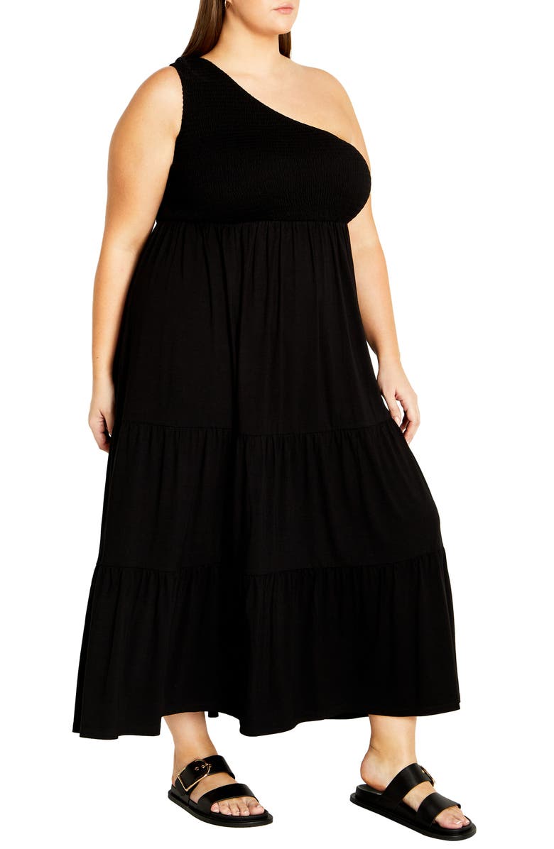 City Chic Darcy One-Shoulder Maxi Sundress, Alternate, color, 