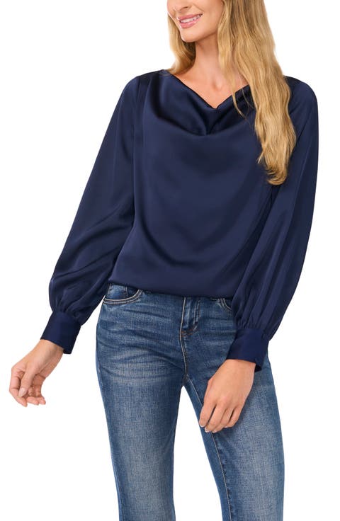 Cowl Neck Charmeuse Top