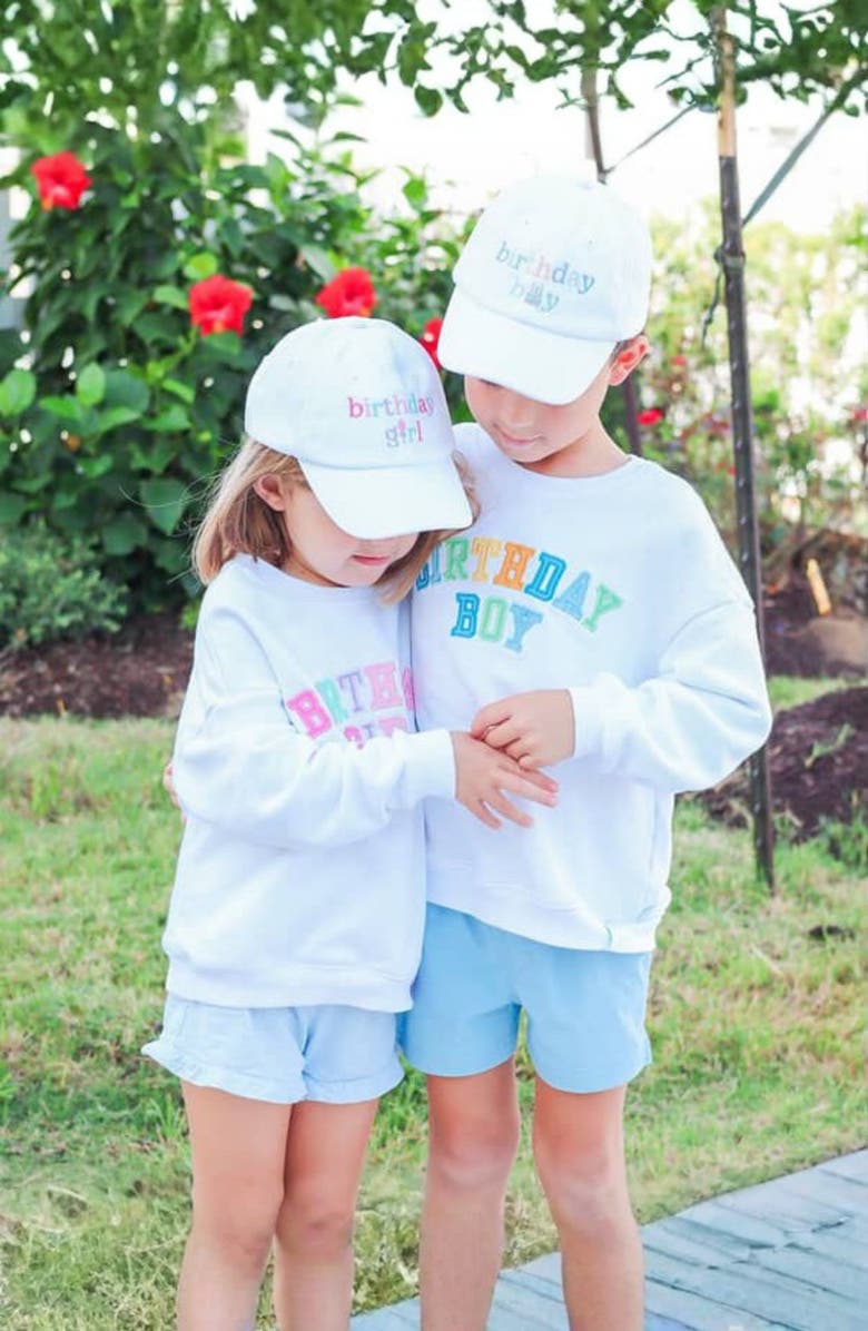 Bits & Bows Birthday Boy Twill Baseball Hat, Alternate, color, White