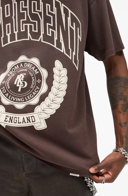 Represent Legacy Crest Cotton T-shirt With Distressed Effect In Brown