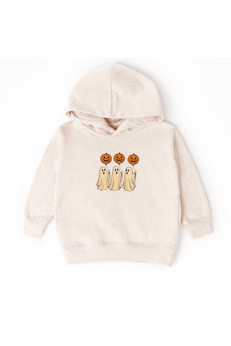 Ghosts With Pumpkins Toddler Hoodie, Alternate, color, Natural