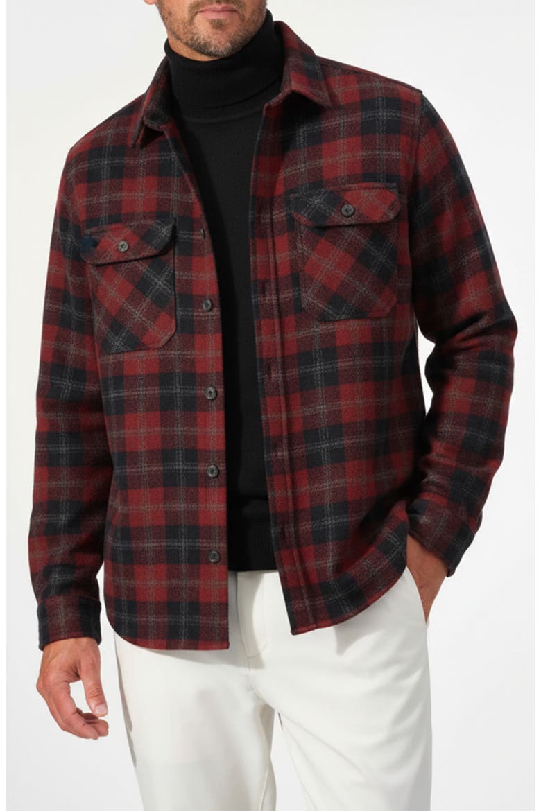 Stonecreek Plaid Overshirt, Main, color, BURGUNDY