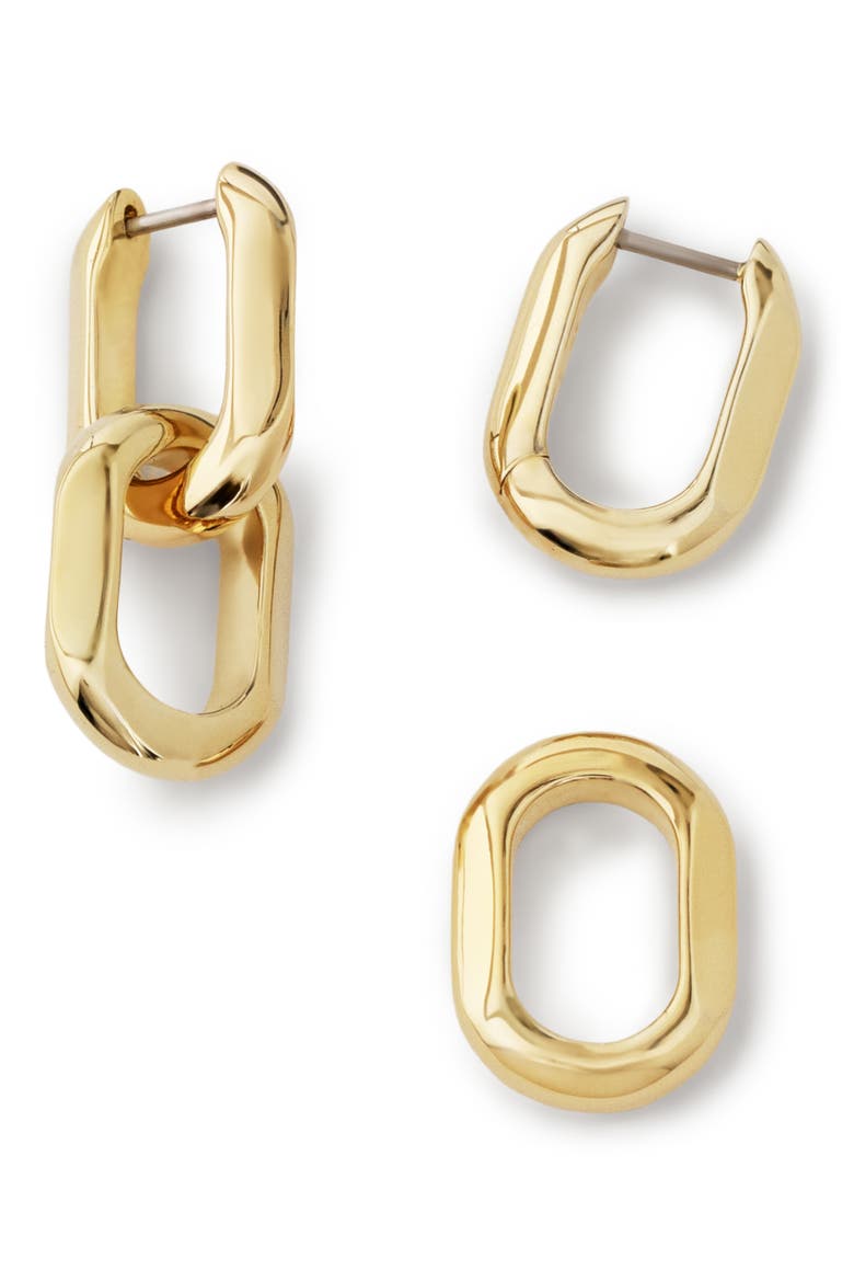 Eve Link Hoop Earrings, Alternate, color, GOLD