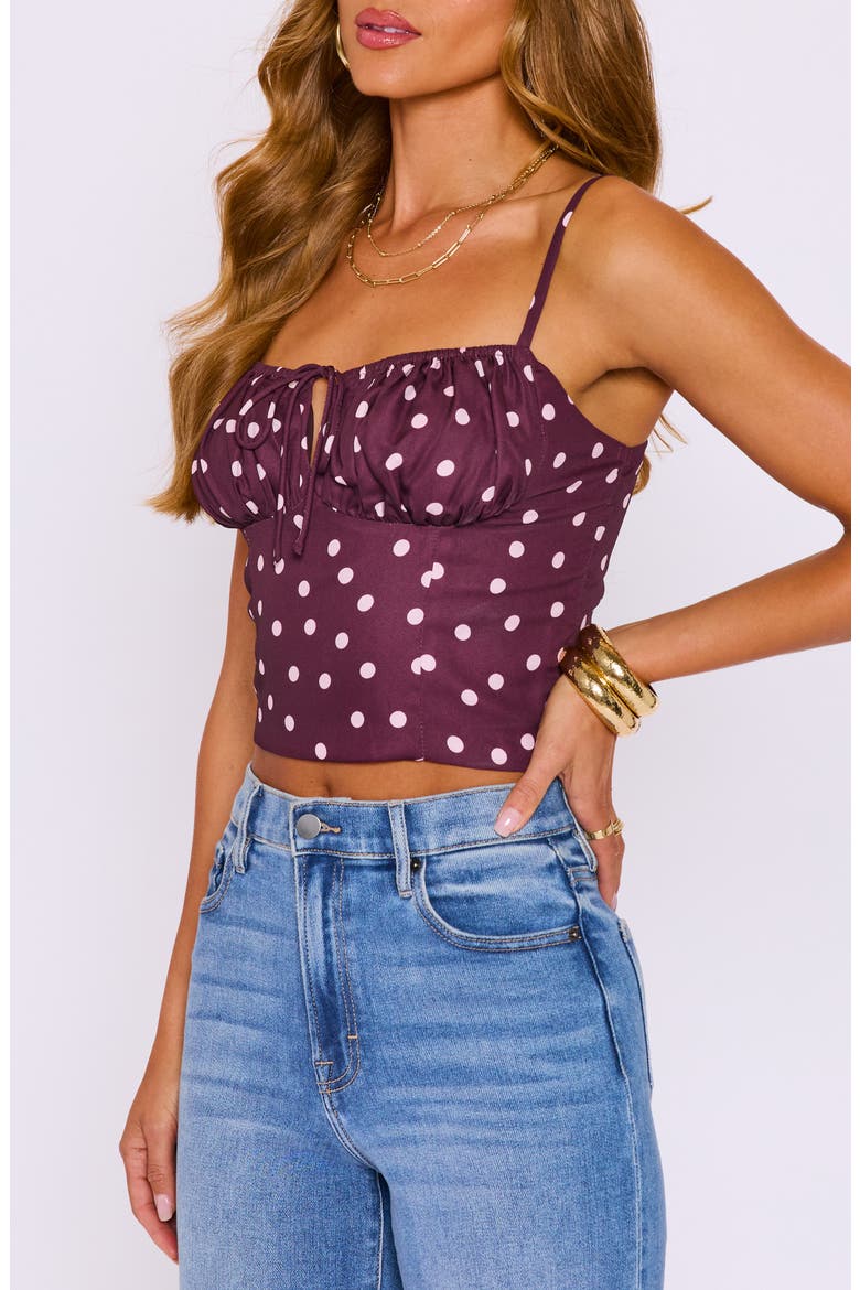 Brynn Dot Crop Tank, Alternate, color, CHOCOLATE/ PINK