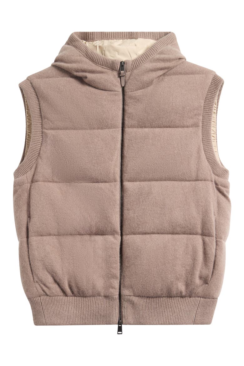 Henrico Quilted Cashmere Hooded Vest, Alternate, color, OPEN BEIGE