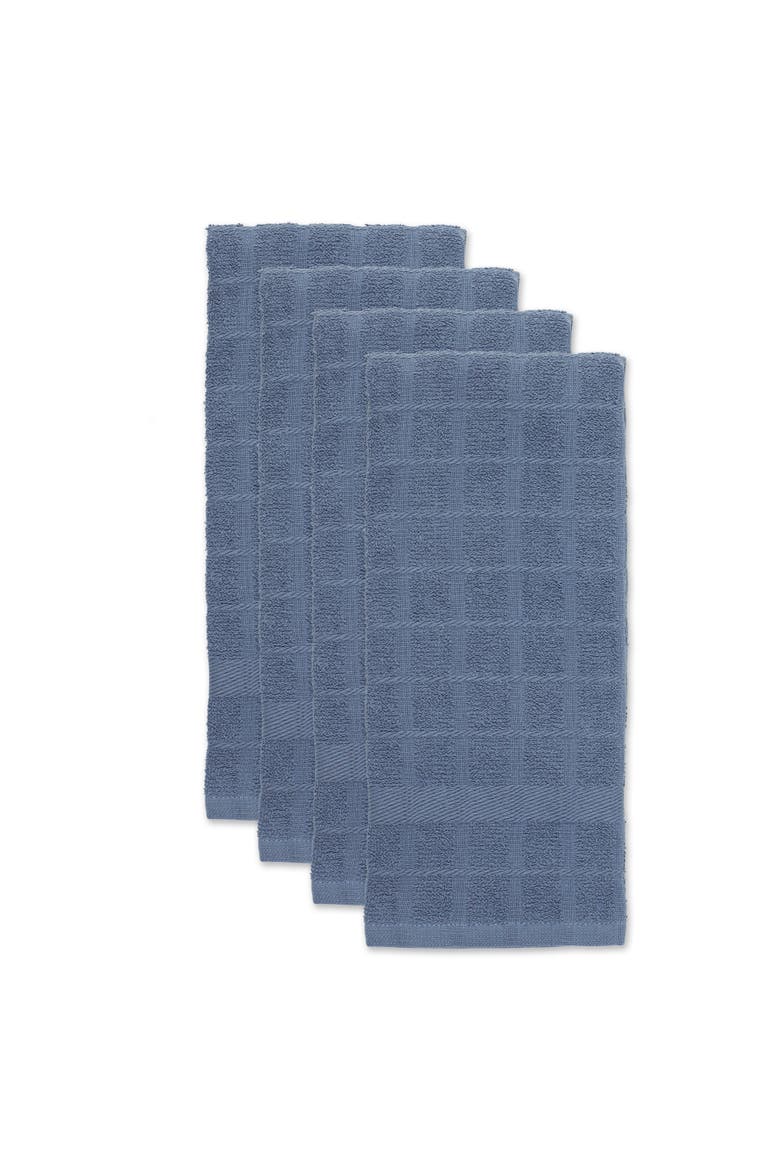 Solid Windowpane Terry Dishtowel Set/4, Alternate, color, Stonewash Blue