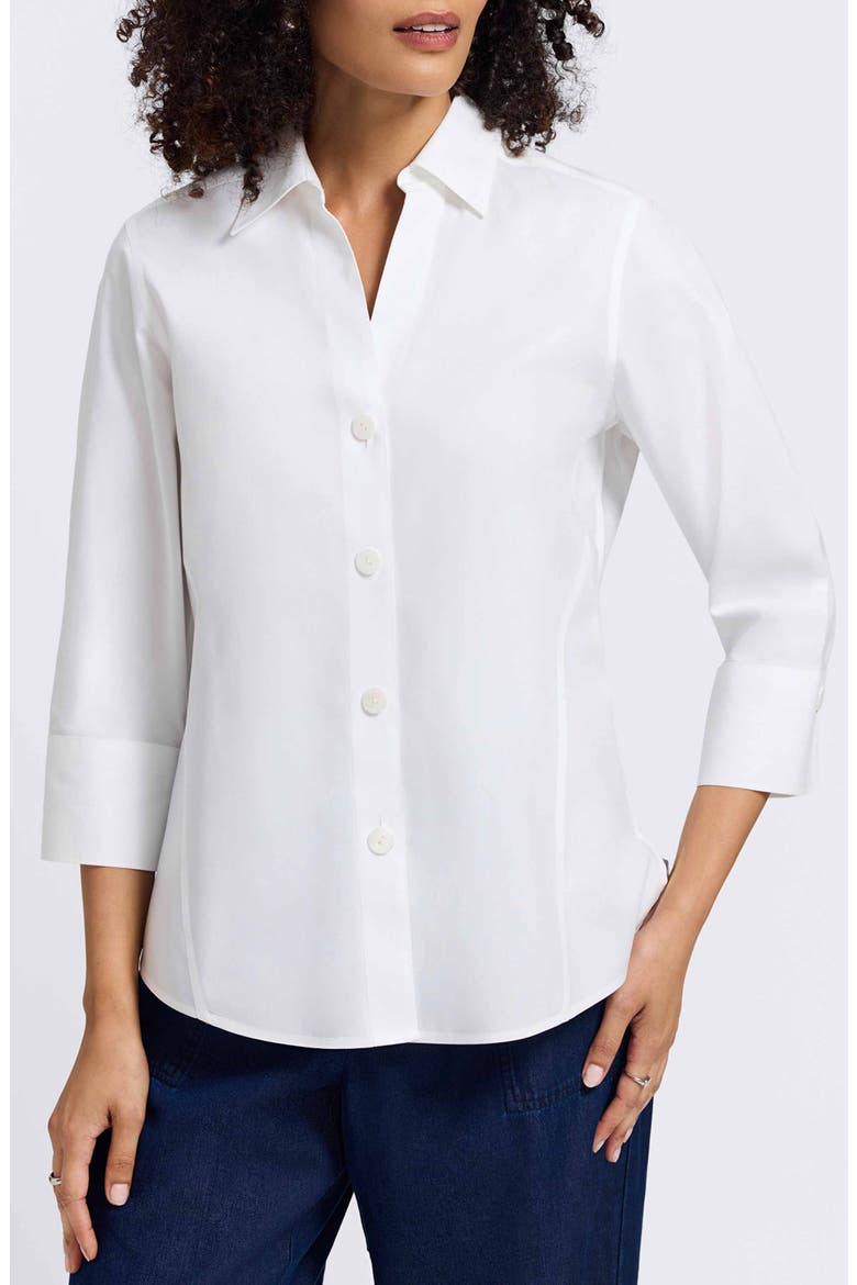 Paityn Non-Iron Cotton Shirt, Main, color, WHITE