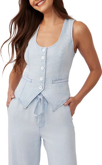 Back Belt Denim Vest