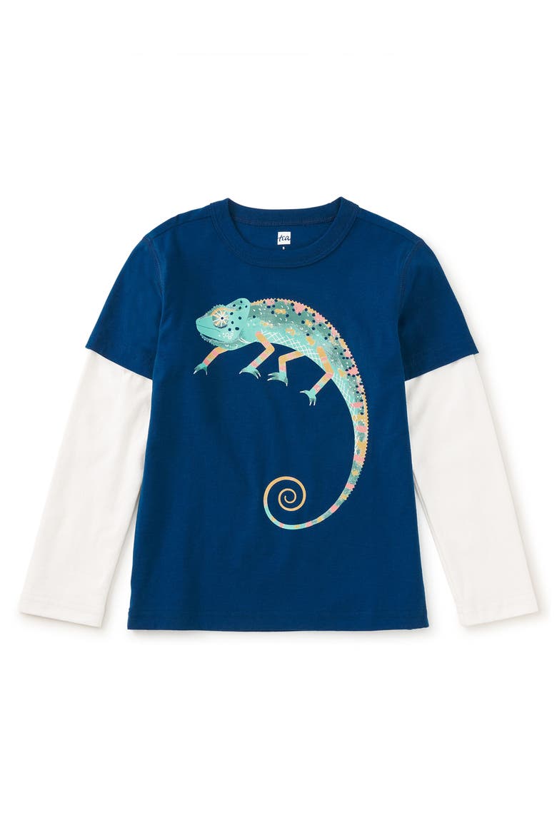 Cool Chameleon Layered Tee, Main, color, Ascot Blue
