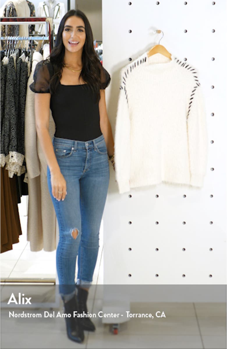 Eyelash Fringe Mockneck Sweater, sales video thumbnail