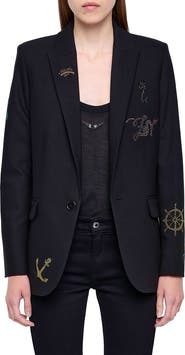 Zadig & Voltaire Valse Strass Embellished Blazer