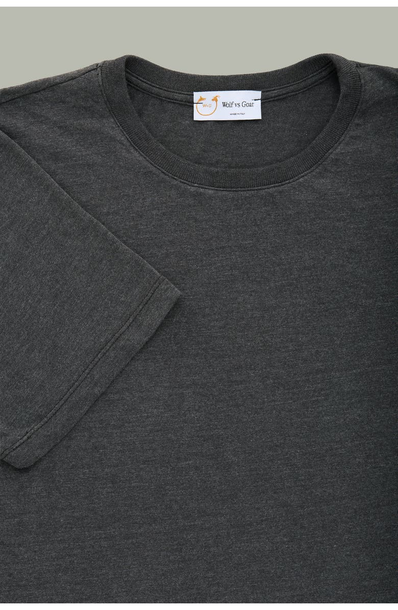 Wolf Vs. Goat (WvG) Light Weight Viscose Short Sleeve Crewneck, Alternate, color, Black