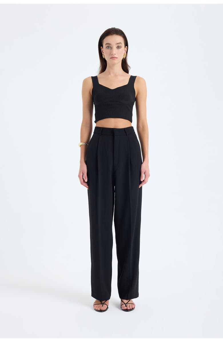 Monlicia Nevara High Waist Wide Leg Trousers, Main, color, Black