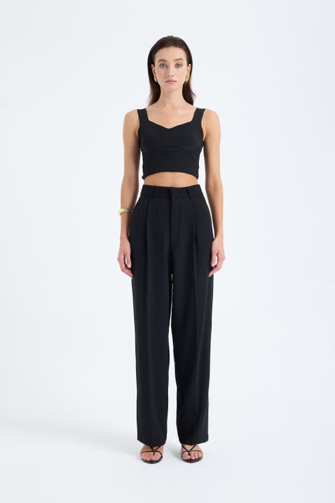 Nevara High Waist Wide Leg Trousers