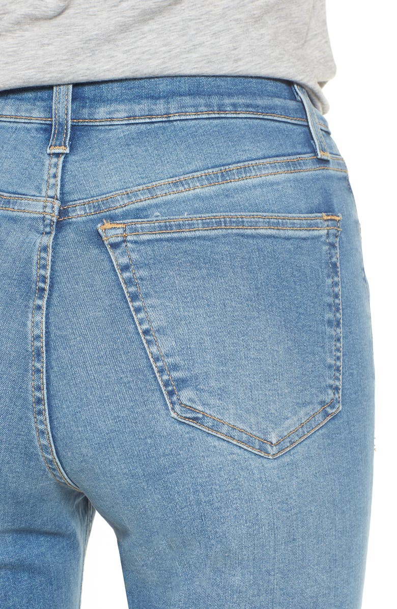 Topshop Moto Jamie Ripped High Waist Ankle Skinny Jeans, Alternate, color, 