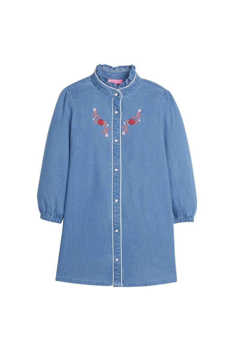 Kids' Chambray Jen Dress, Alternate, color, Chambray & Thistle Embroidery