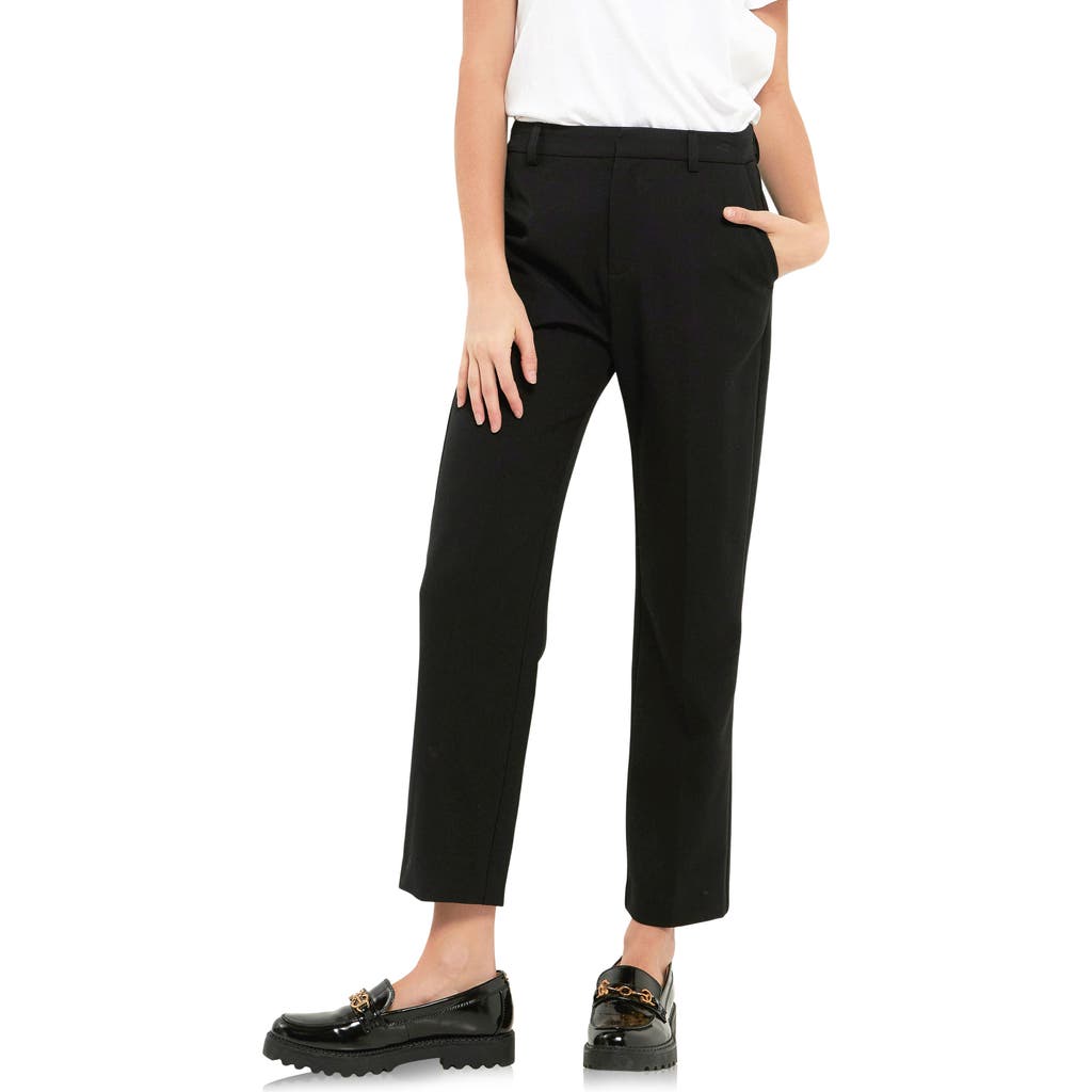 English Factory High Waist Pleated Trouser In Black
