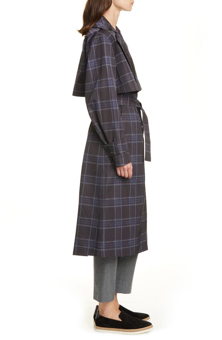 Vince Plaid Trench Coat, Alternate, color, 