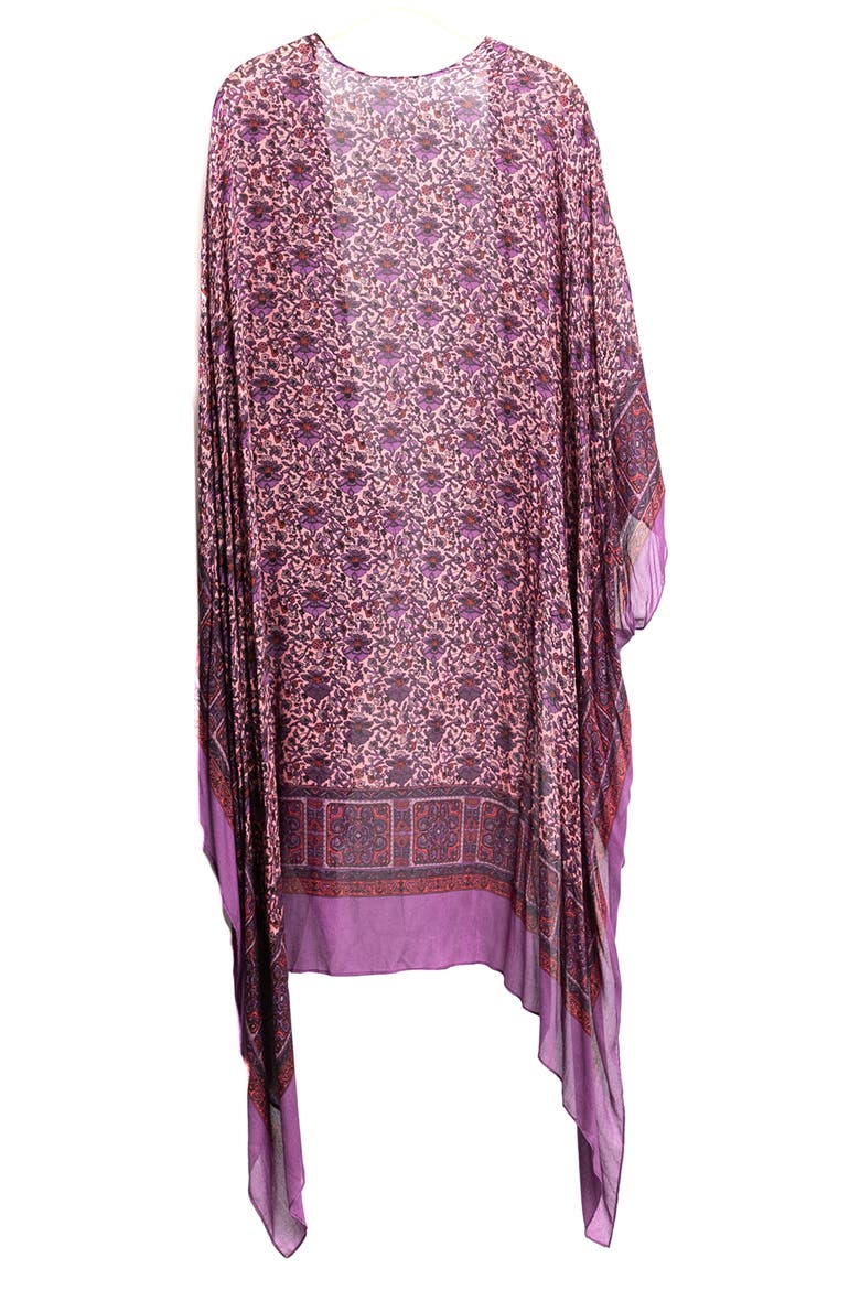 Printed Ruana, Alternate, color, PURPLE