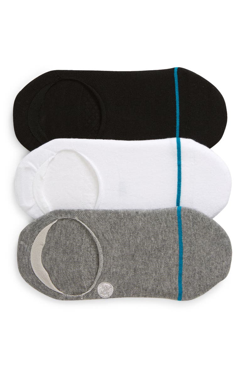 Icon 3-Pack No-Show Liner Socks, Main, color, BLACK MULTI