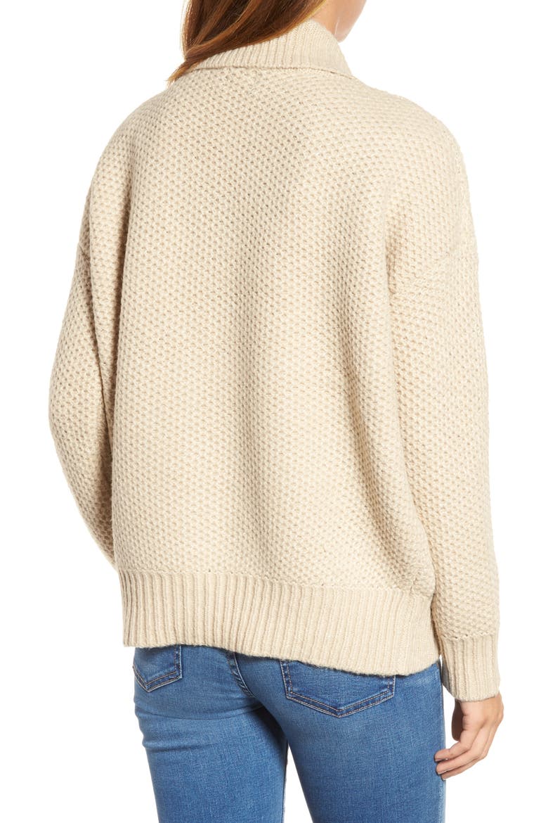Drape Front Knit Cardigan, Alternate, color, HUSKED TAN MIX