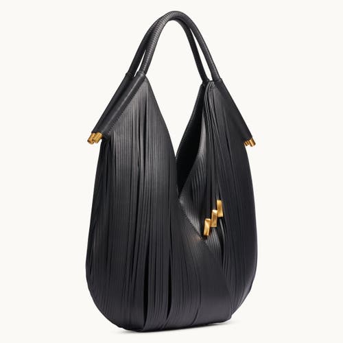 Donna Karan Baldwin Large Lasercut Shoulder Bag In Black/gold