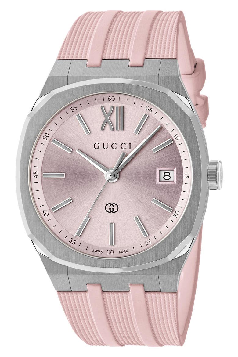 25H Rubber Strap Watch, 36mm, Main, color, PINK