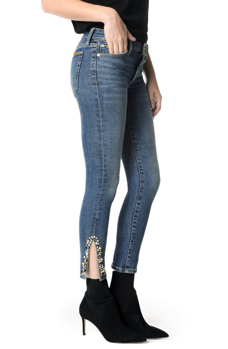 Joe's Icon Embellished Slit Ankle Skinny Jeans, Alternate, color, 